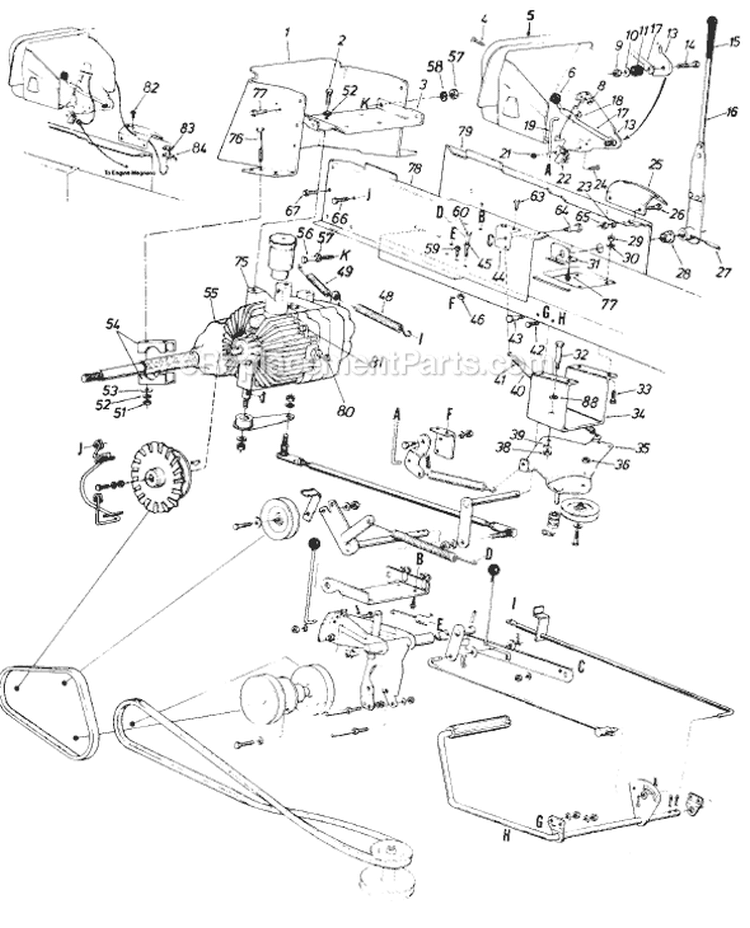 Page E Diagram and Parts List for 137-776-705 1987 MTD Lawn Tractor