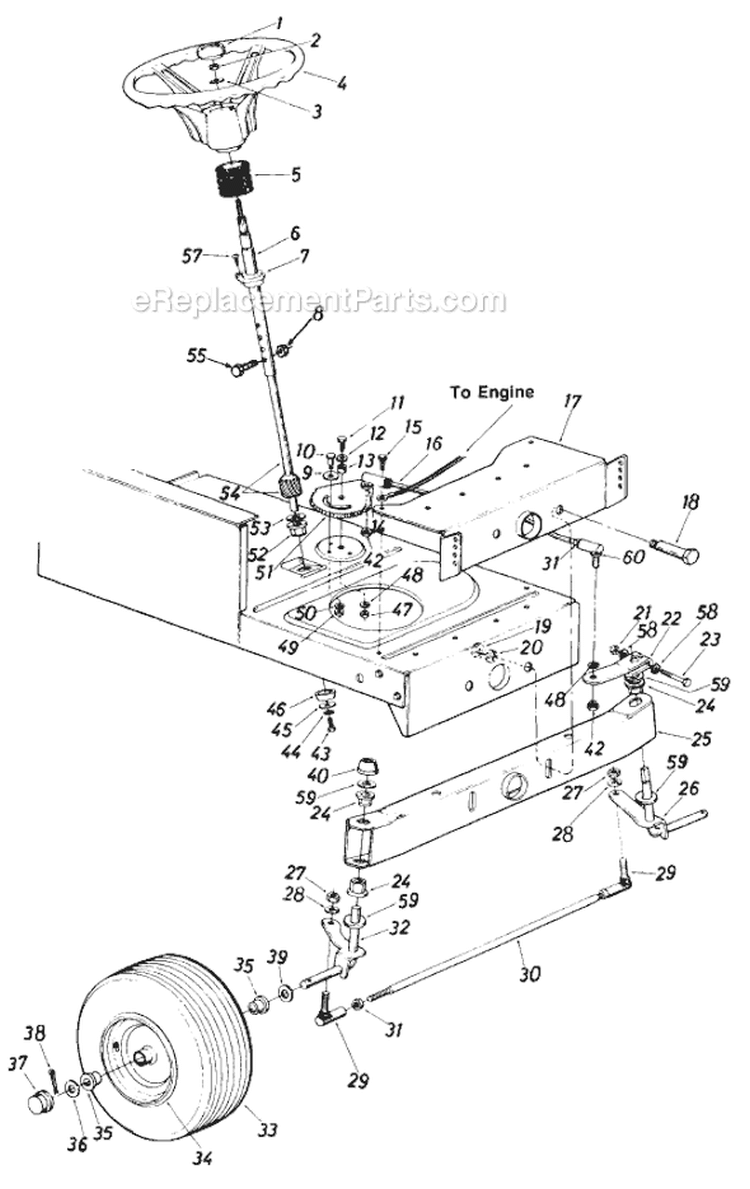 Page F Diagram and Parts List for 13705C 1986 MTD Lawn Tractor