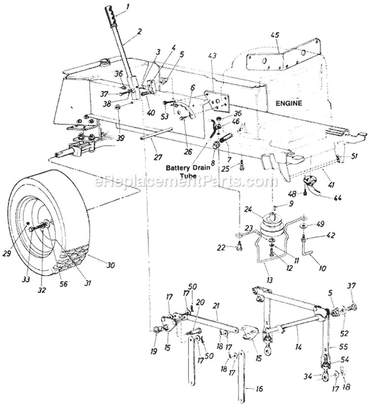 Page B Diagram and Parts List for 13735-7 1987 MTD Lawn Tractor