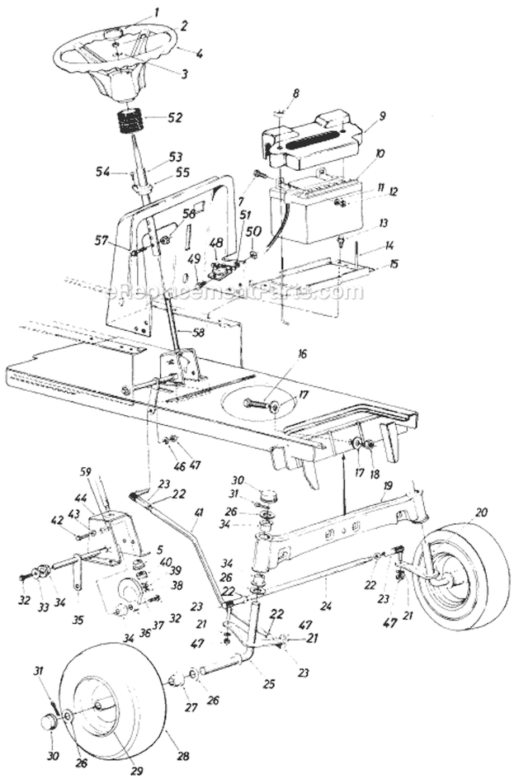 Page B Diagram and Parts List for 13735-8 1988 MTD Lawn Tractor