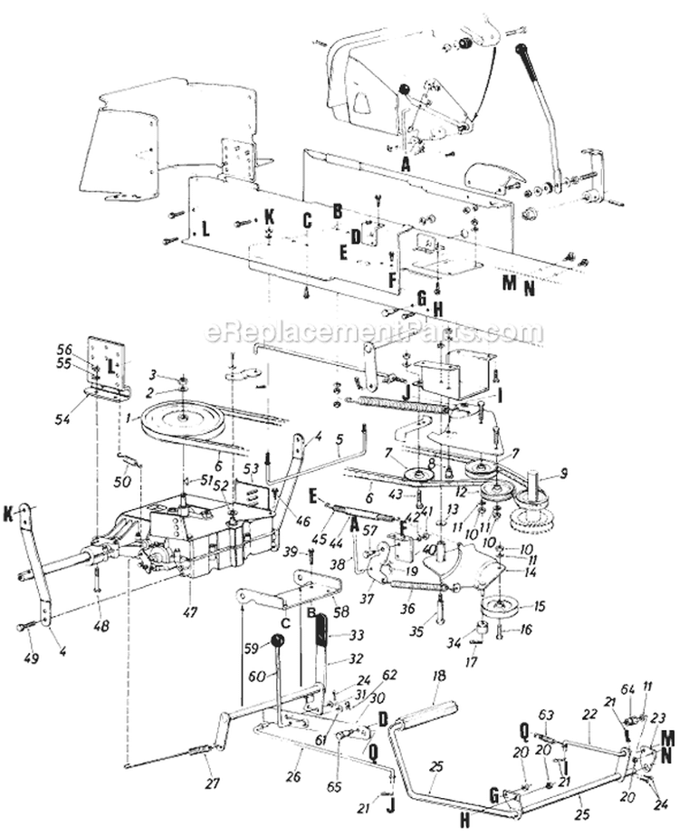 Page E Diagram and Parts List for 13735-8 1988 MTD Lawn Tractor