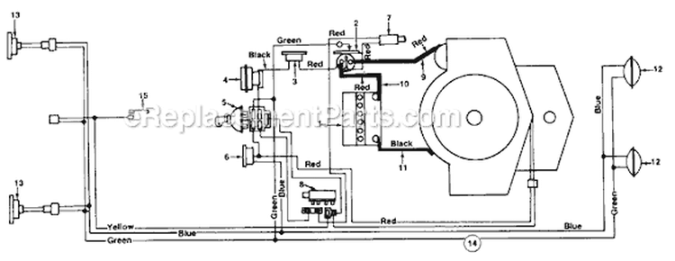 Page A Diagram and Parts List for 13735-9 1989 MTD Lawn Tractor
