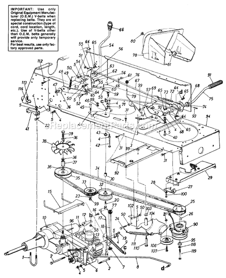 Page F Diagram and Parts List for 13765-9 1989 MTD Lawn Tractor