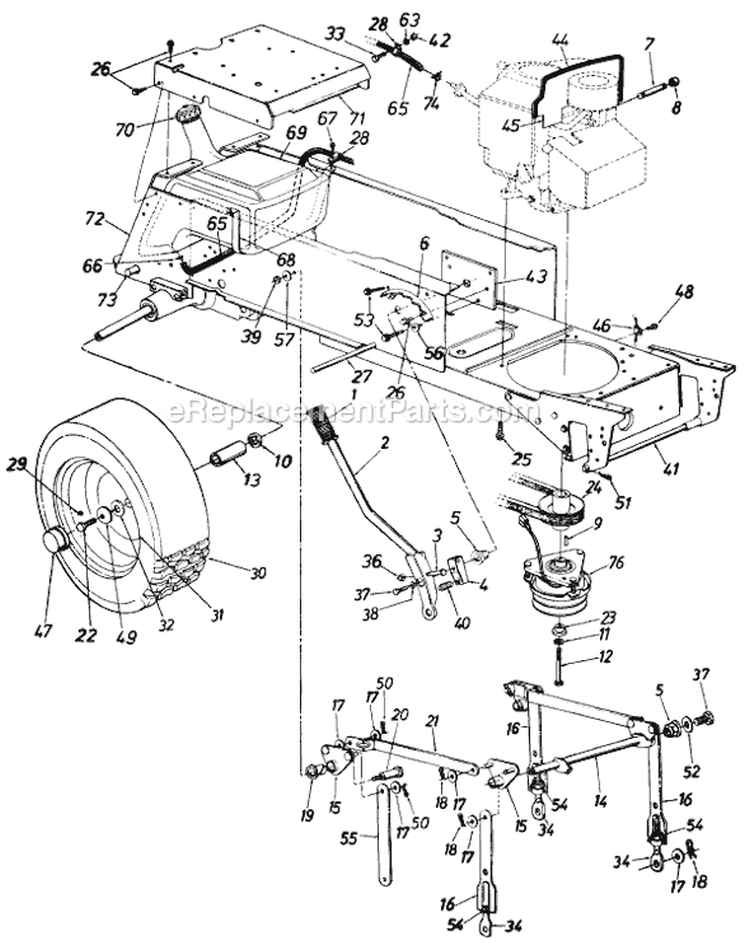 Page G Diagram and Parts List for 13765-9 1989 MTD Lawn Tractor