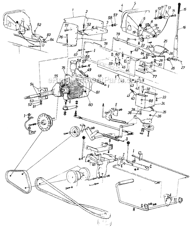 Page C Diagram and Parts List for 13785C 1986 MTD Lawn Tractor