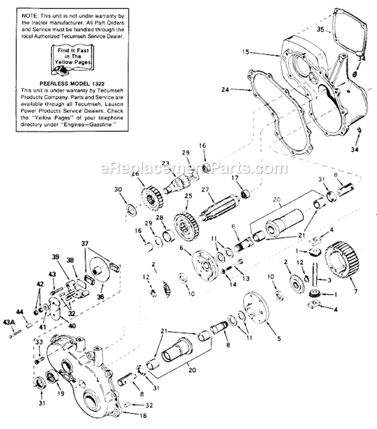 Page H Diagram and Parts List for 13785C 1986 MTD Lawn Tractor