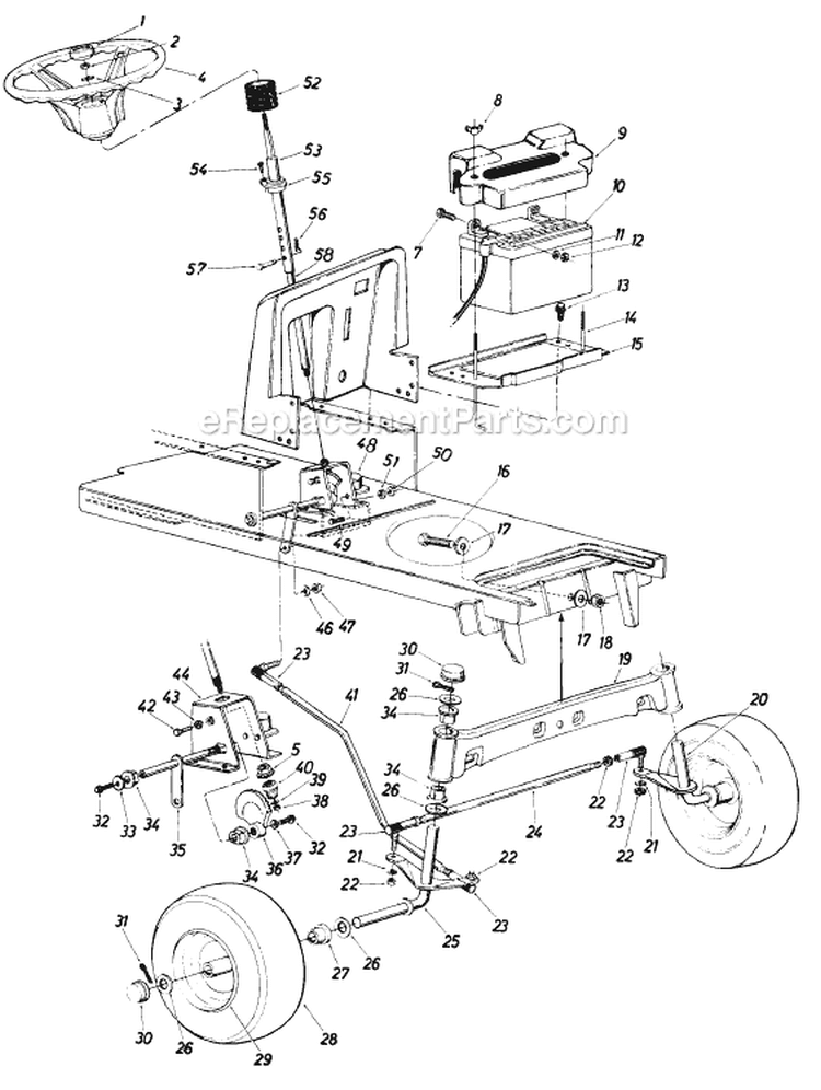 Page F Diagram and Parts List for 13785S 1985 MTD Lawn Tractor