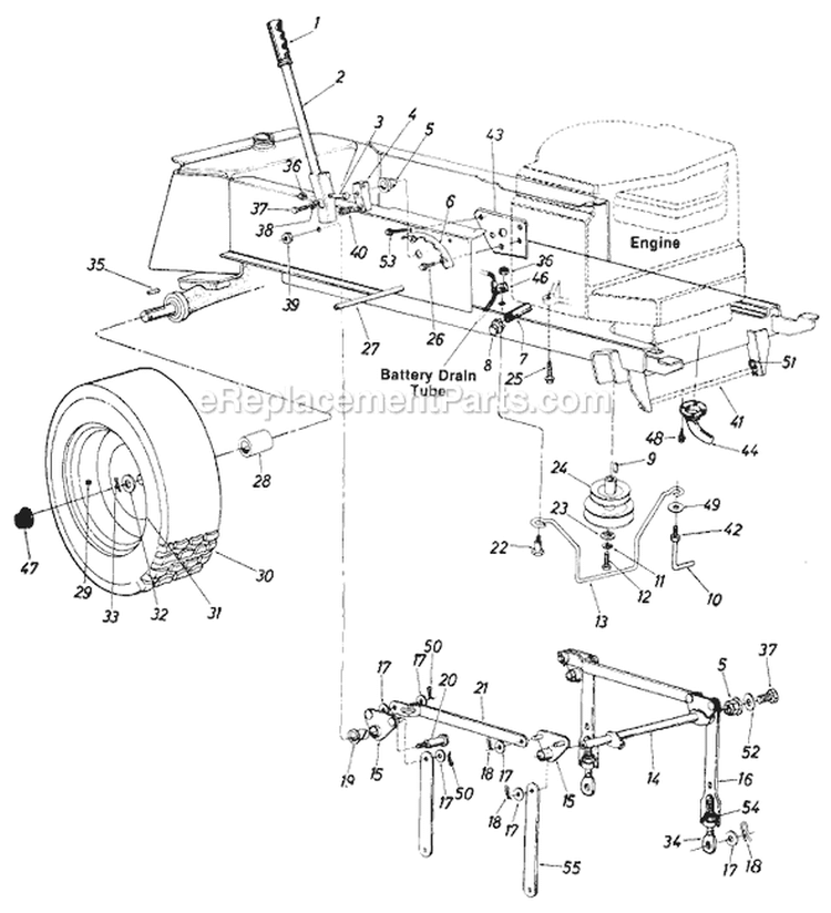 Page G Diagram and Parts List for 13785S 1985 MTD Lawn Tractor