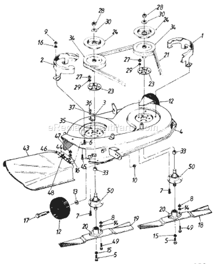 Page B Diagram and Parts List for 138-322-033 73527 -1988 MTD Lawn Tractor