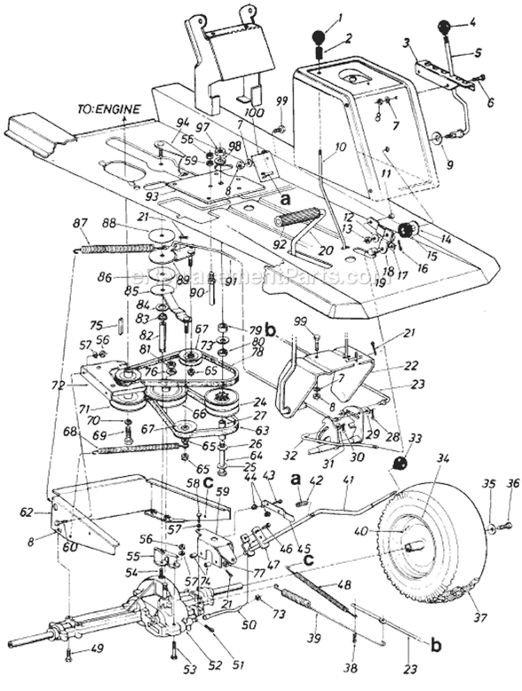 Page D Diagram and Parts List for 138-506-029 1988 MTD Lawn Tractor