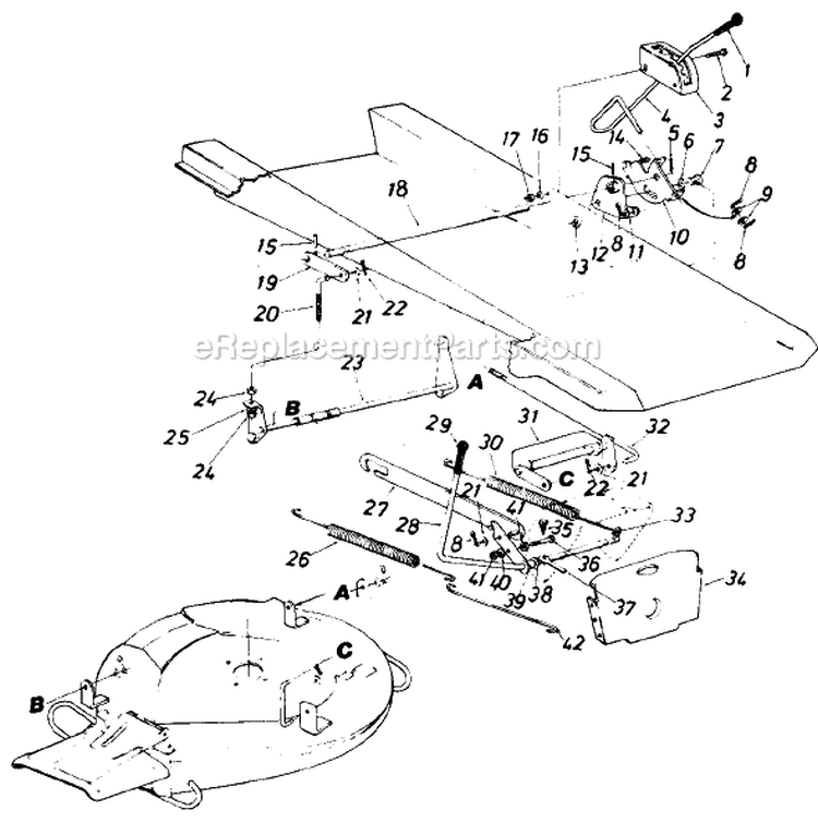 Page G Diagram and Parts List for 138-506-029 1988 MTD Lawn Tractor