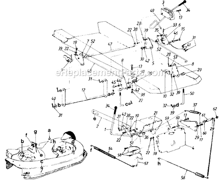 Page H Diagram and Parts List for 138-506-029 1988 MTD Lawn Tractor