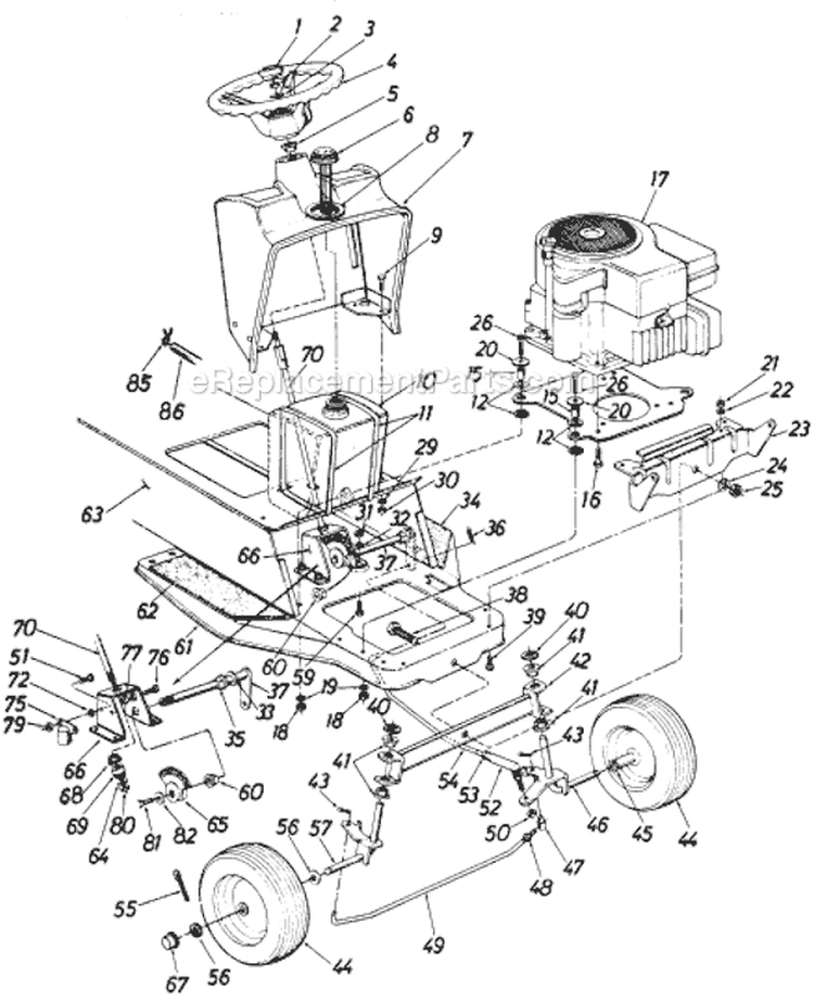Page D Diagram and Parts List for 138-526-131 1988 MTD Lawn Tractor