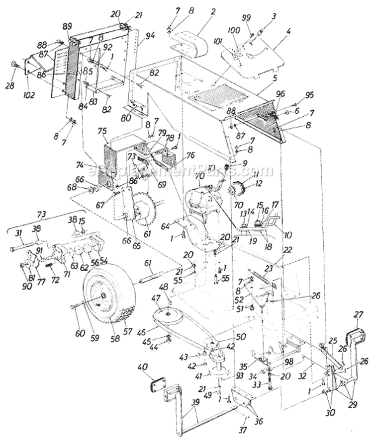 Page F Diagram and Parts List for 138-526-131 1988 MTD Lawn Tractor