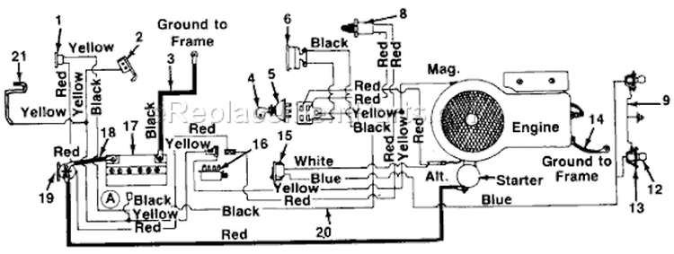 Page B Diagram and Parts List for 138-643A033 71350 -1988 MTD Lawn Tractor