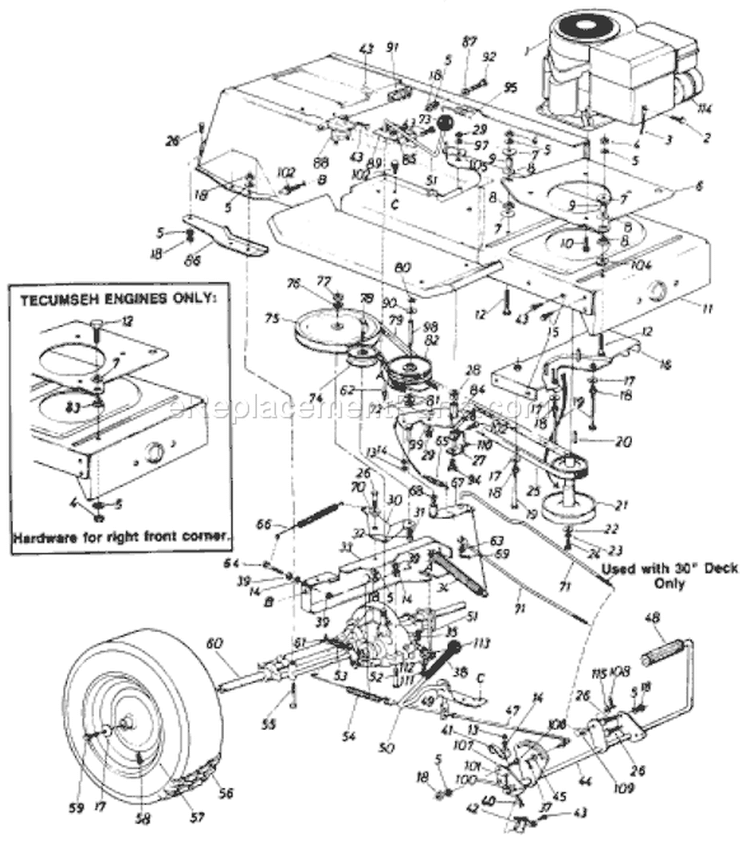 Page D Diagram and Parts List for 138-643A033 71350 -1988 MTD Lawn Tractor