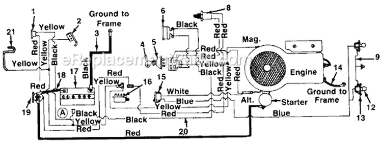 Page B Diagram and Parts List for 138-654-000 1988 MTD Lawn Tractor