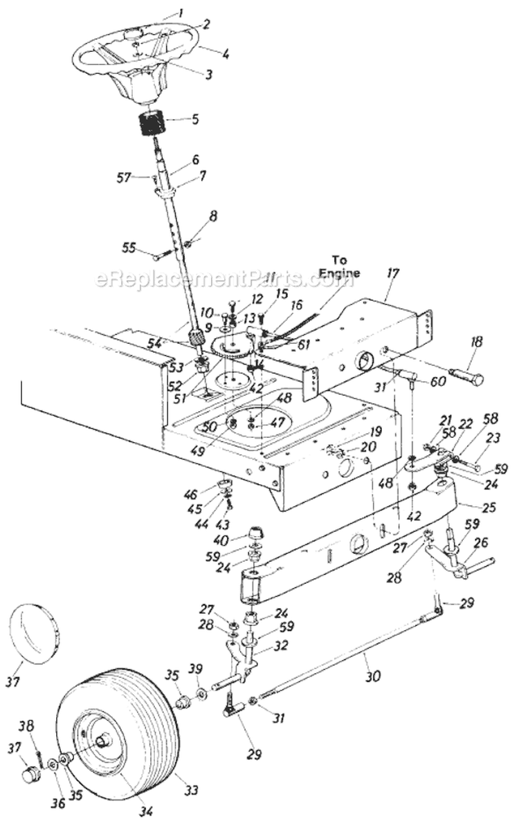 Page B Diagram and Parts List for 683-014 1988 MTD Lawn Tractor