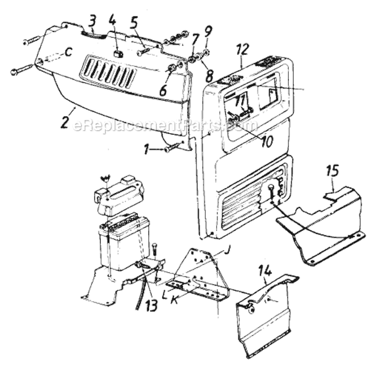 Page C Diagram and Parts List for 138-688-745 1988 -Style 8 MTD Lawn Tractor