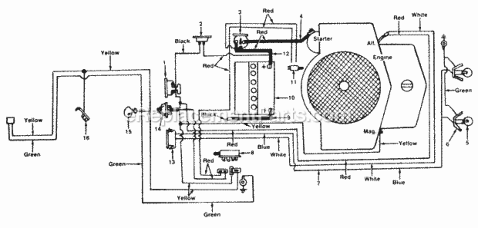Electrical Diagram and Parts List for 138-752-192  MTD Lawn Tractor