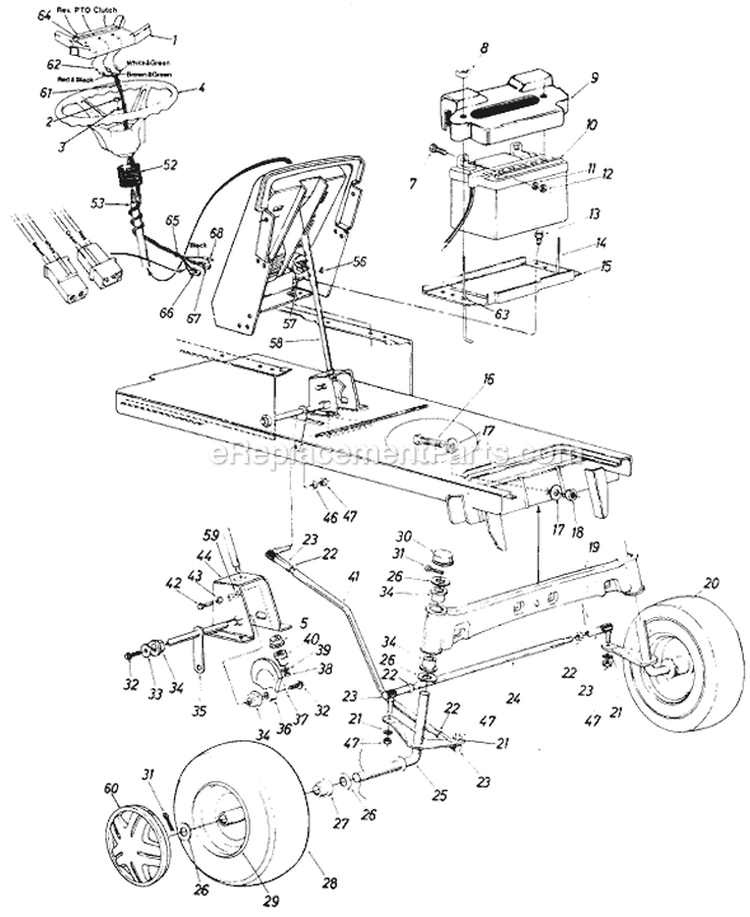 Page C Diagram and Parts List for 138-784-401 1988 MTD Lawn Tractor