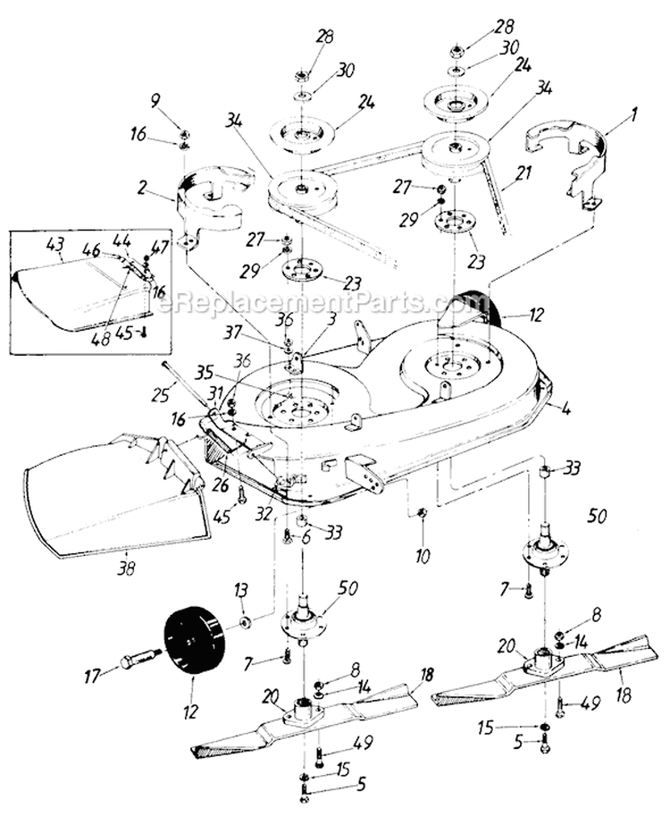 Page F Diagram and Parts List for 504-327 1989 MTD Lawn Tractor
