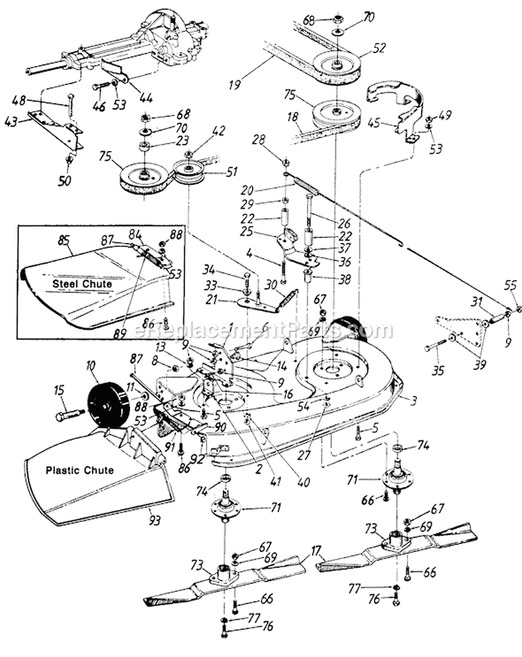 Page A Diagram and Parts List for 139-506-401 1989 MTD Lawn Tractor