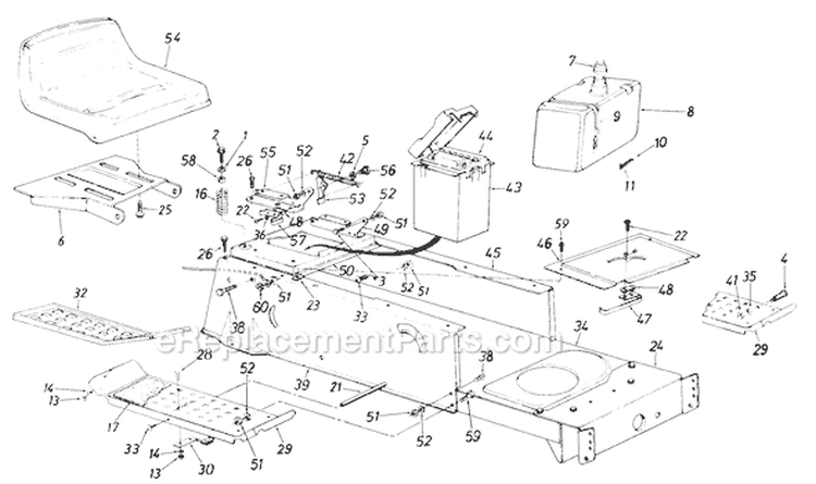 Page D Diagram and Parts List for 129-553R135 1989 MTD Lawn Tractor