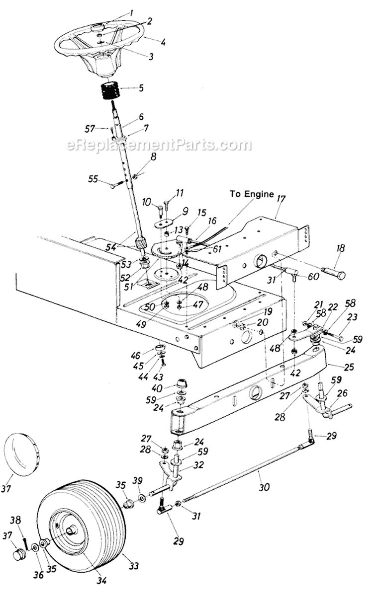 Page E Diagram and Parts List for 129-553R135 1989 MTD Lawn Tractor
