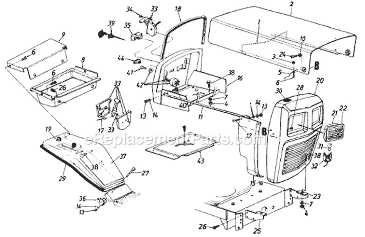 Page A Diagram and Parts List for 139-642-000 1989 -Style 2 MTD Lawn Tractor