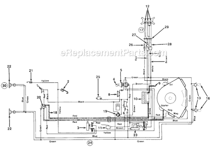 Page A Diagram and Parts List for 139-684-401 1989 MTD Lawn Tractor
