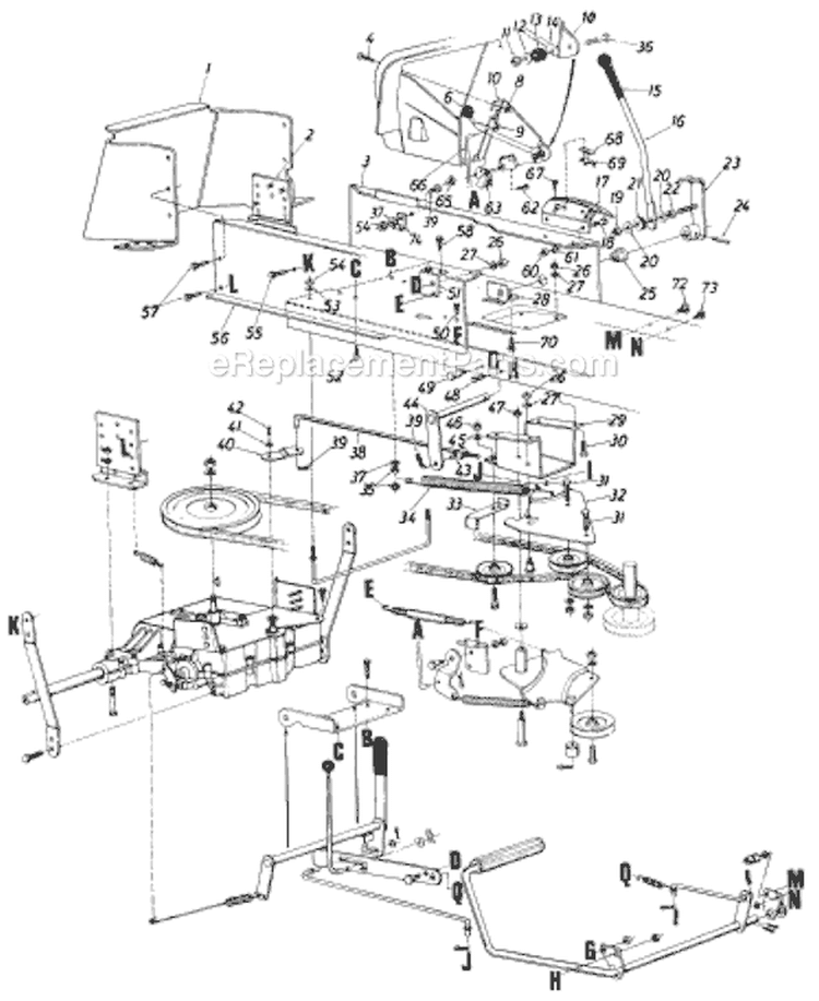Page C Diagram and Parts List for 752-206 1989 MTD Lawn Tractor