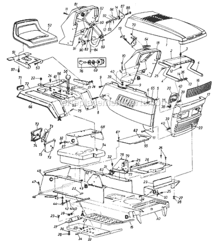 Page A Diagram and Parts List for 139-759-000 1989 MTD Lawn Tractor