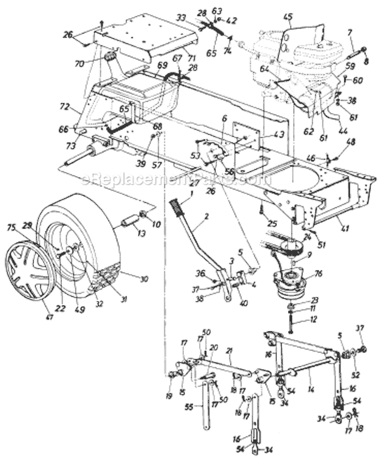 Page G Diagram and Parts List for 139-784-401 1989 MTD Lawn Tractor