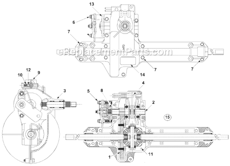Page M Diagram and Parts List for 13A-344-022 2004 MTD Lawn Tractor