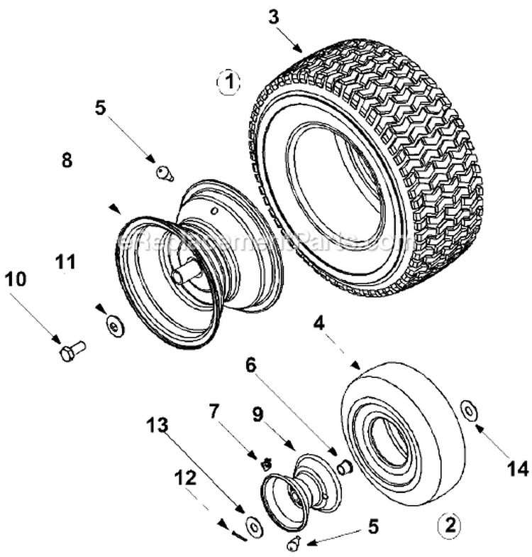 Page N Diagram and Parts List for 13A-344-022 2004 MTD Lawn Tractor