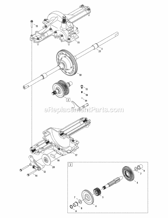 Transmission Diagram and Parts List for 13A1762F265 2013 MTD Lawn Tractor