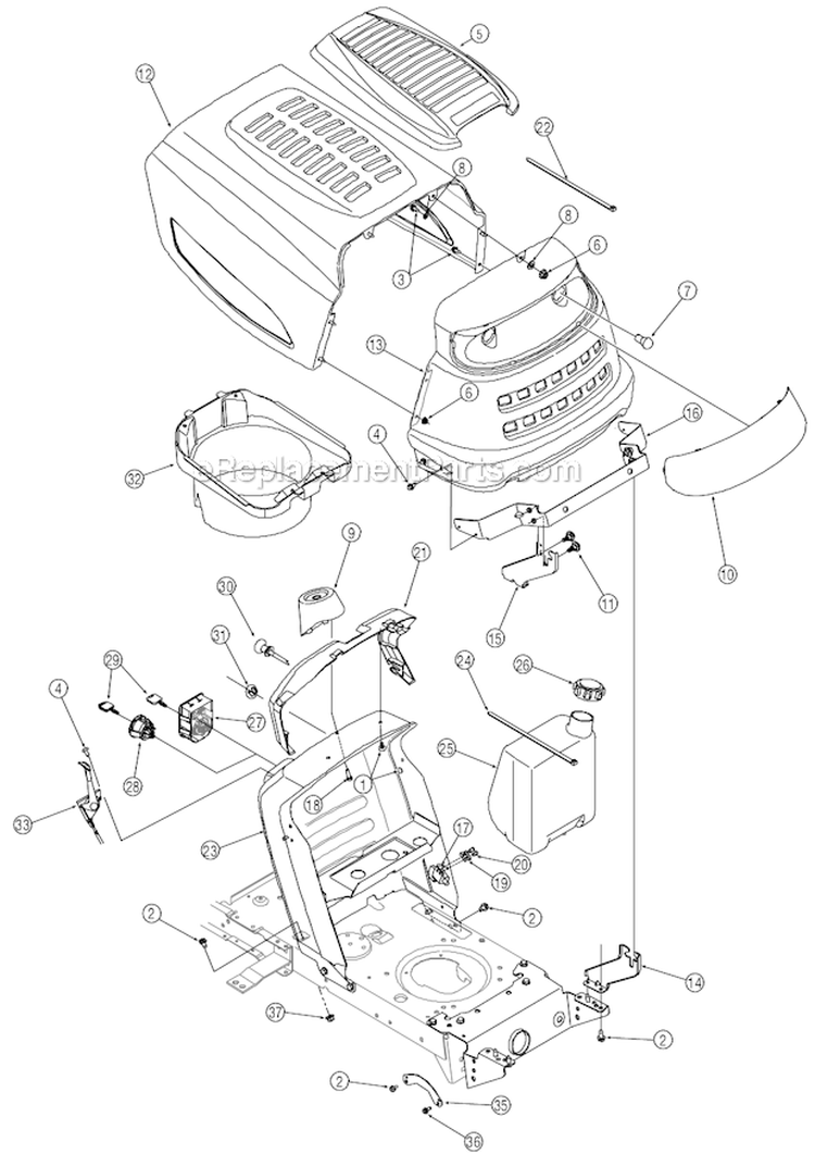Page A Diagram and Parts List for 13A1762F500  MTD Lawn Tractor