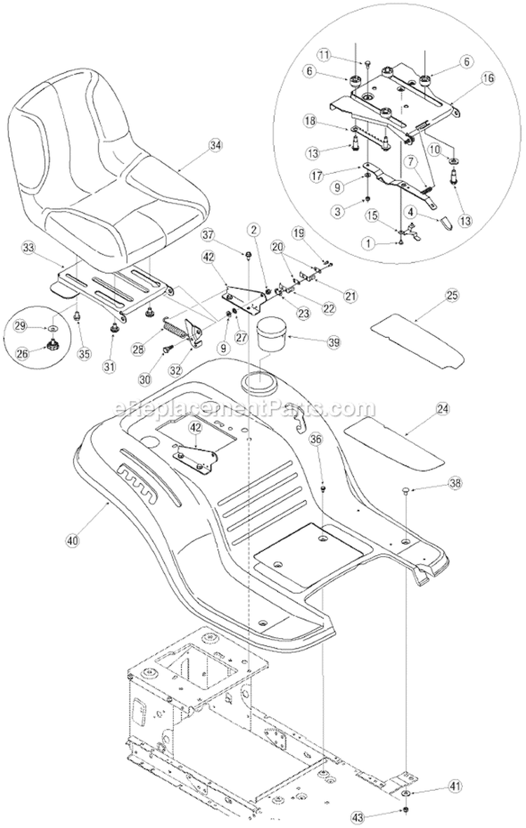 Page D Diagram and Parts List for 13A3760F700  MTD Lawn Tractor