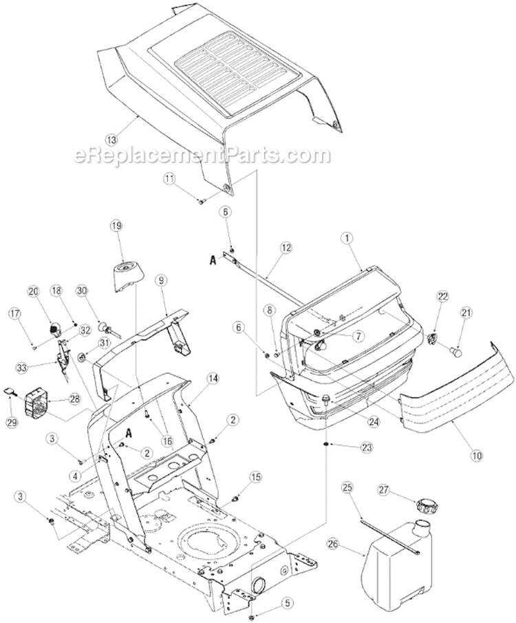 Page E Diagram and Parts List for 13A3760F700  MTD Lawn Tractor
