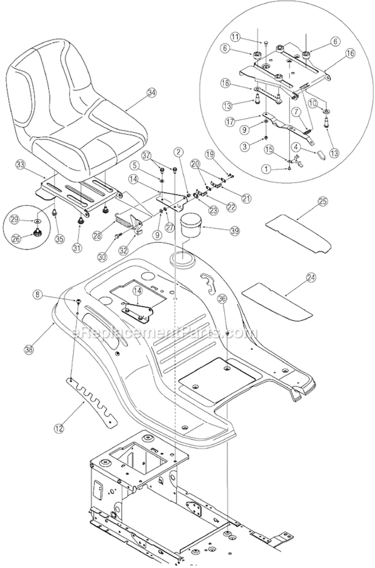 Page D Diagram and Parts List for 13A3762F700  MTD Lawn Tractor