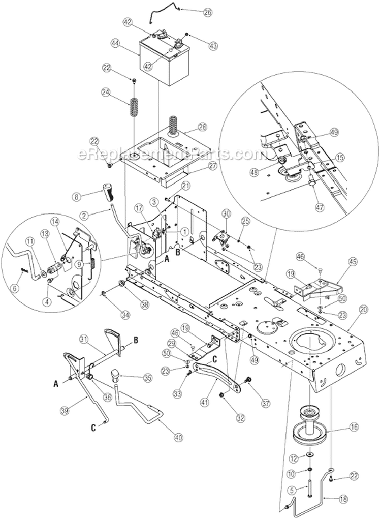 Page F Diagram and Parts List for 13A3762F700  MTD Lawn Tractor