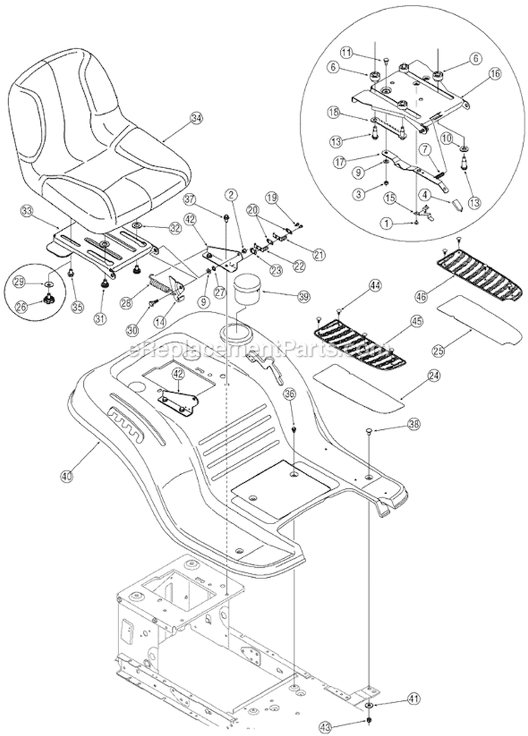 Page D Diagram and Parts List for 13A3791G026 2005 MTD Lawn Tractor