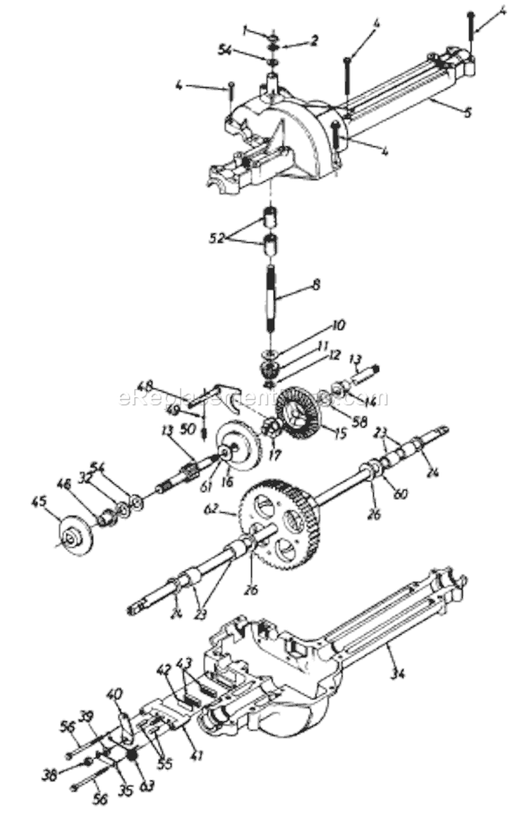 Page K Diagram and Parts List for 13A5453F033 1997 MTD Lawn Tractor