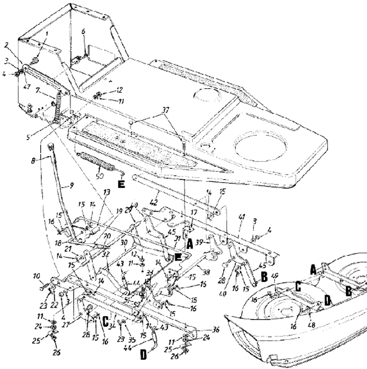 Page C Diagram and Parts List for 13A5453F733 1998 MTD Lawn Tractor