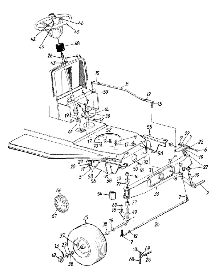 Page I Diagram and Parts List for 13A5453F733 1998 MTD Lawn Tractor