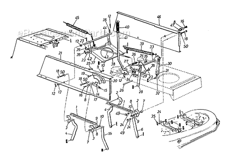 Page B Diagram and Parts List for 13A6698H033 1998 MTD Lawn Tractor