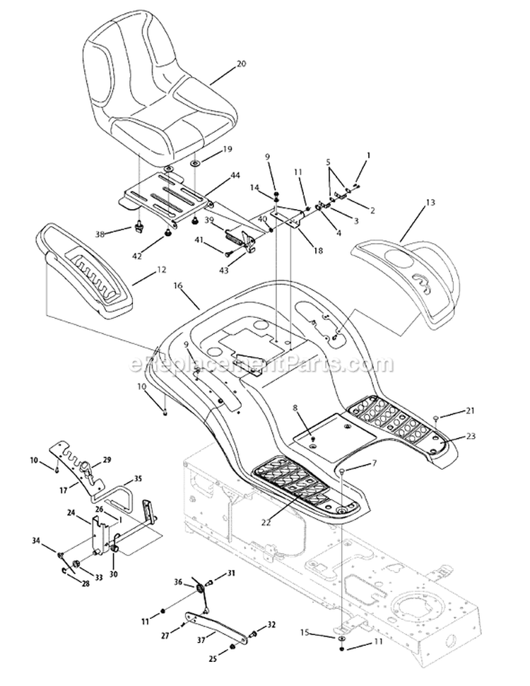 Page C Diagram and Parts List for 13AA625P004 2008 MTD Lawn Tractor
