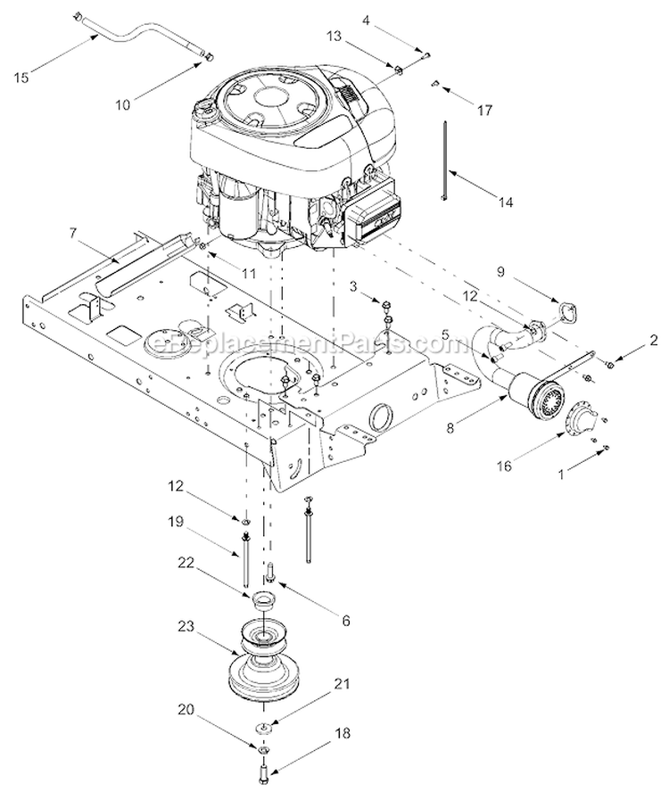 Engine Accessories Diagram and Parts List for 13AB652F729 2004 MTD Lawn Mower