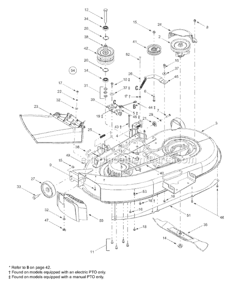 Page B Diagram and Parts List for 13AD608G057 2003 MTD Lawn Tractor